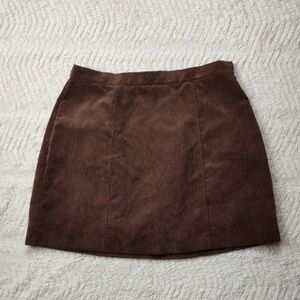 Love & Piece Women's Brown Corduroy Midi Skirt Size Medium